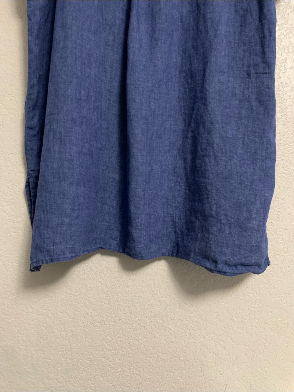Eileen Fisher Linen Shirt Top Womens 1X Organic Linen Delave Classic Collar Blue - Picture 14 of 16
